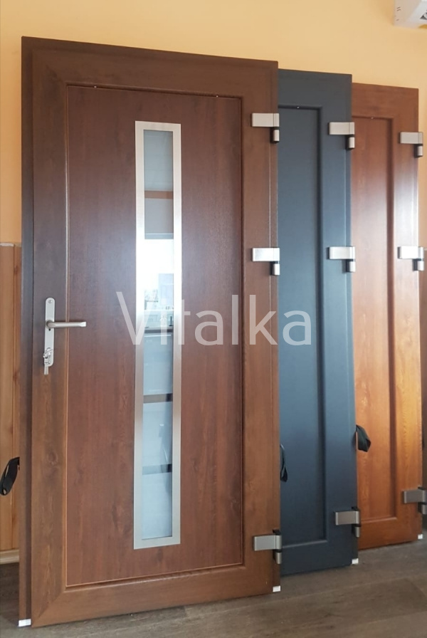 PVC doors, model 11, anthracite, nut, golden oak